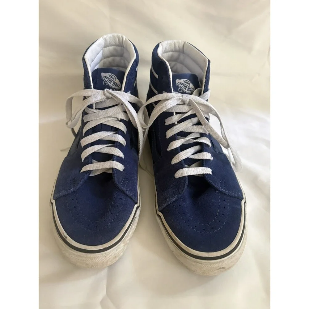 Vans Blue Suede High Top Skate Shoes Great Condition Womens 8.5 Men’s 7